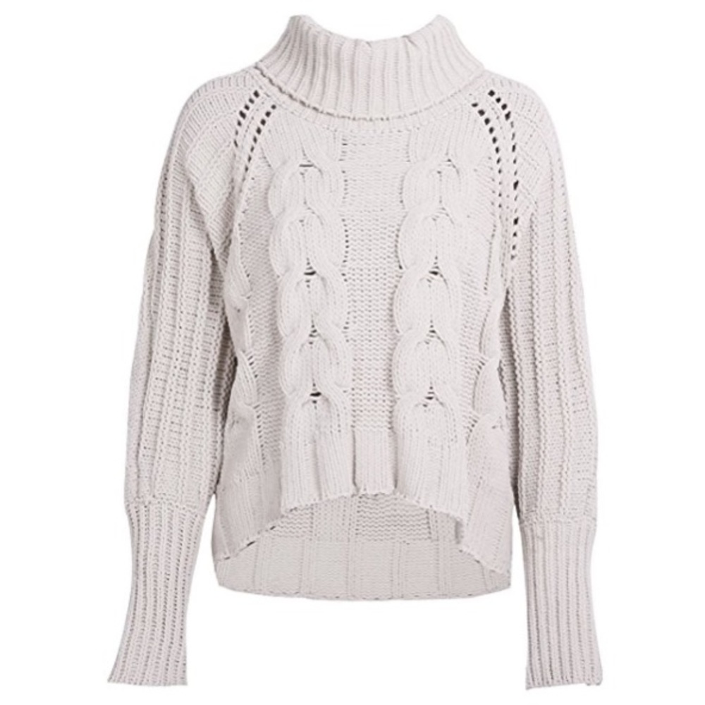 💥 LAST ONE Chunky Knit Turtleneck Sweater Putty - Picture 4 of 6